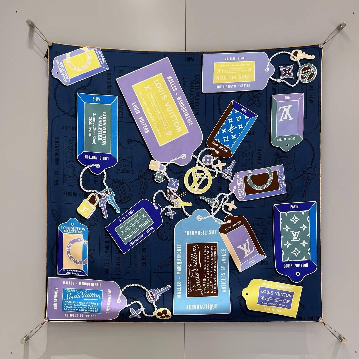 Louis Vuitton Square silk scarf view 4