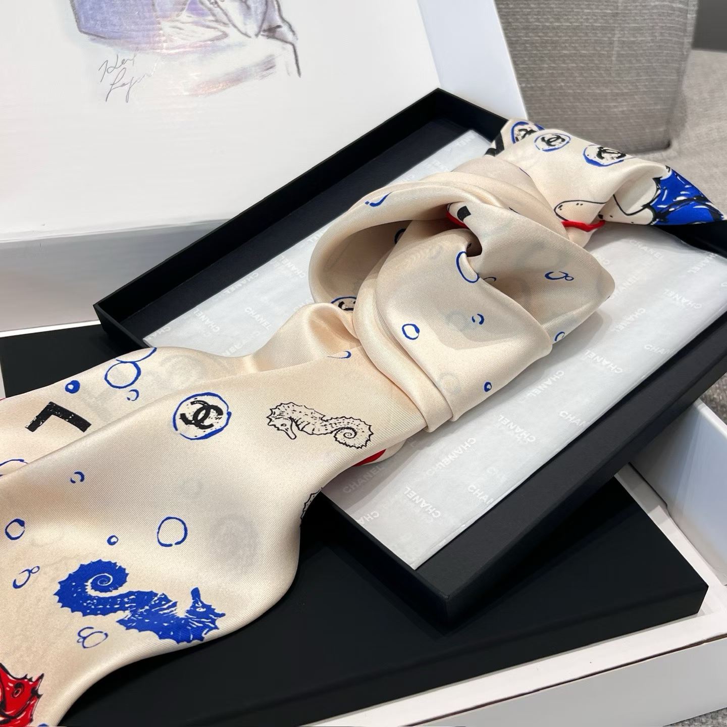 Chanel Square scarf view 6