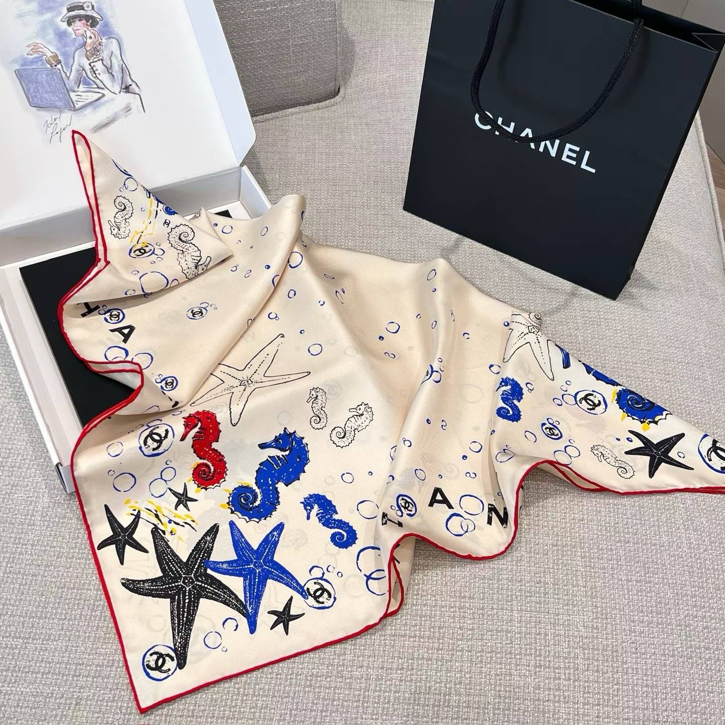 Chanel Square scarf view 8