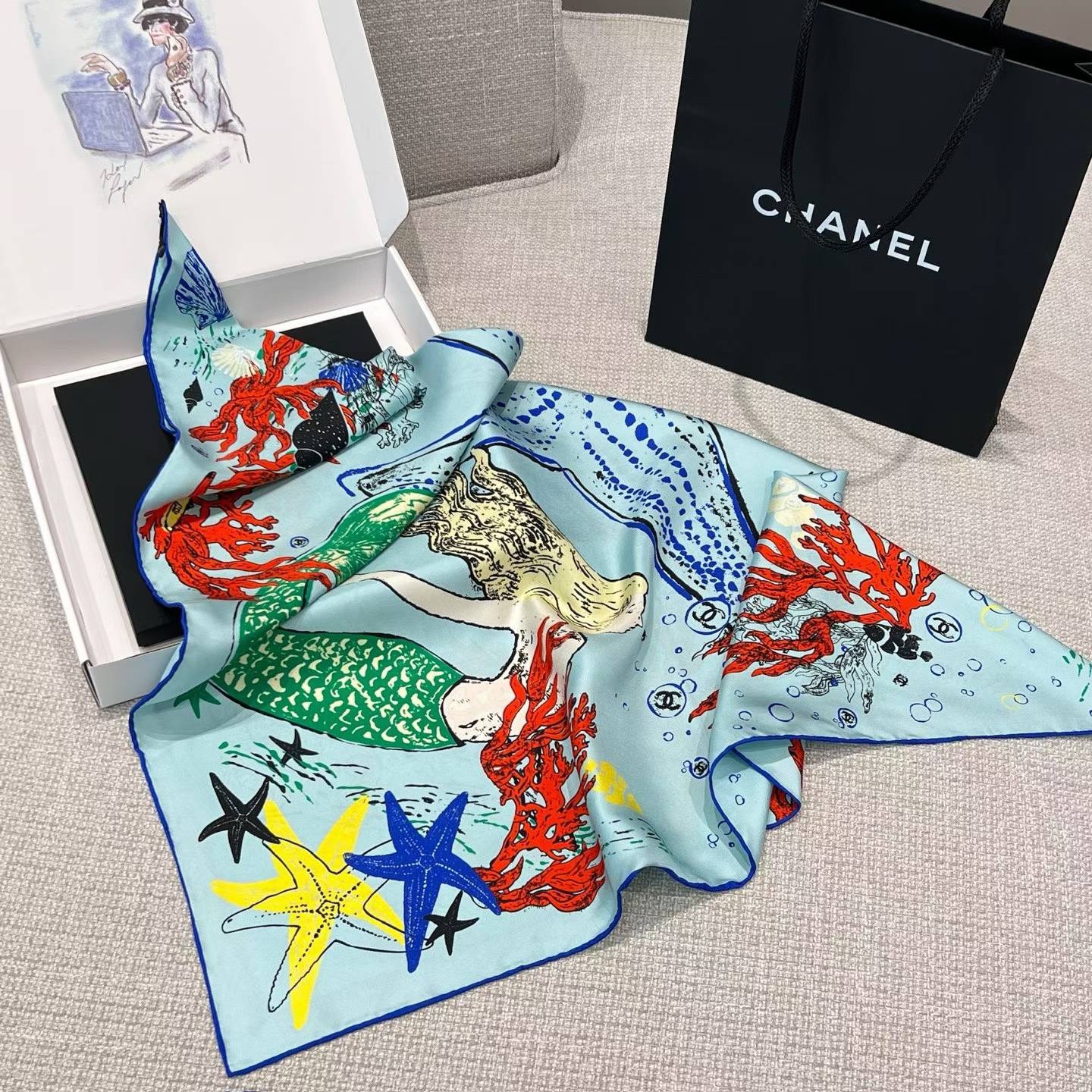Chanel Square scarf view 16