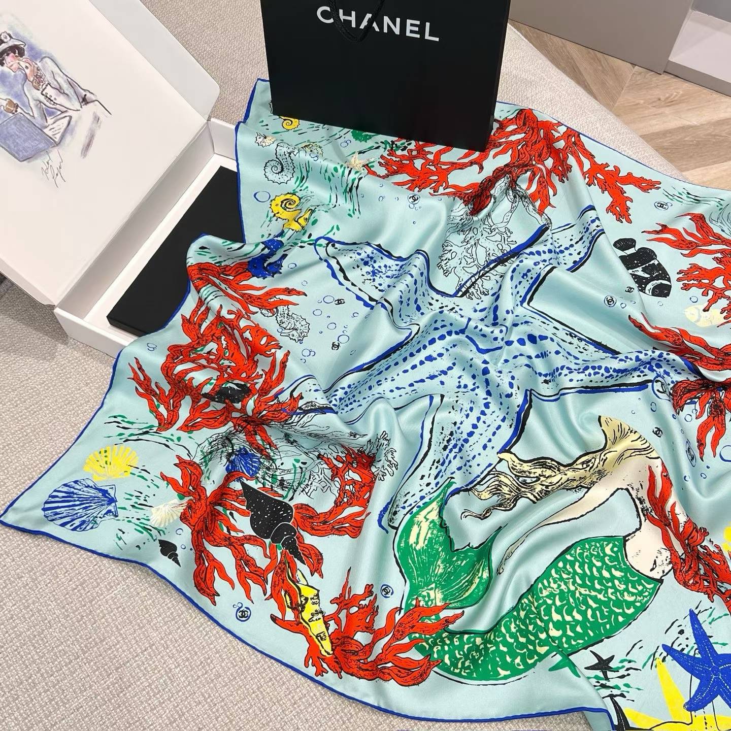 Chanel Square scarf view 18