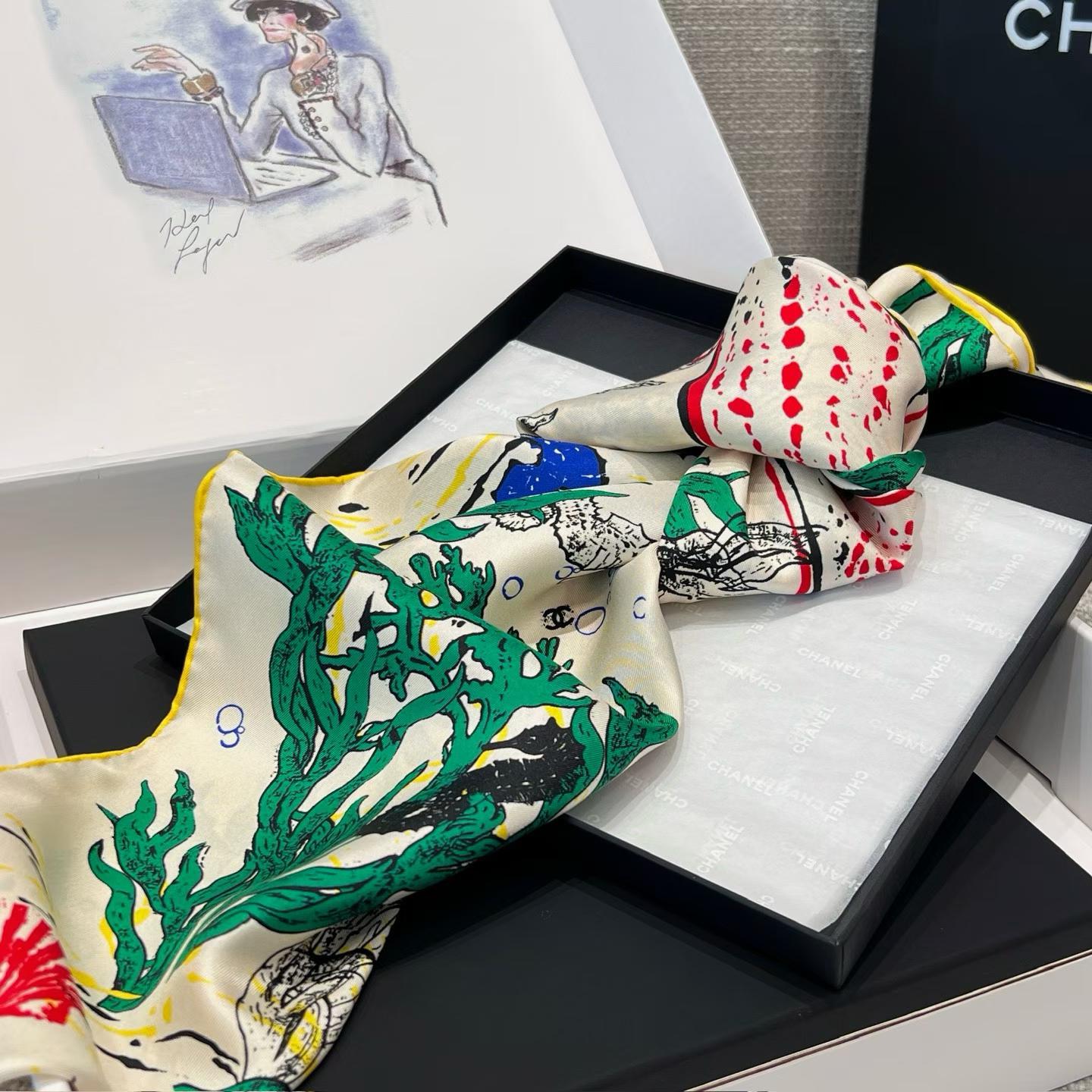 Chanel Square scarf view 6