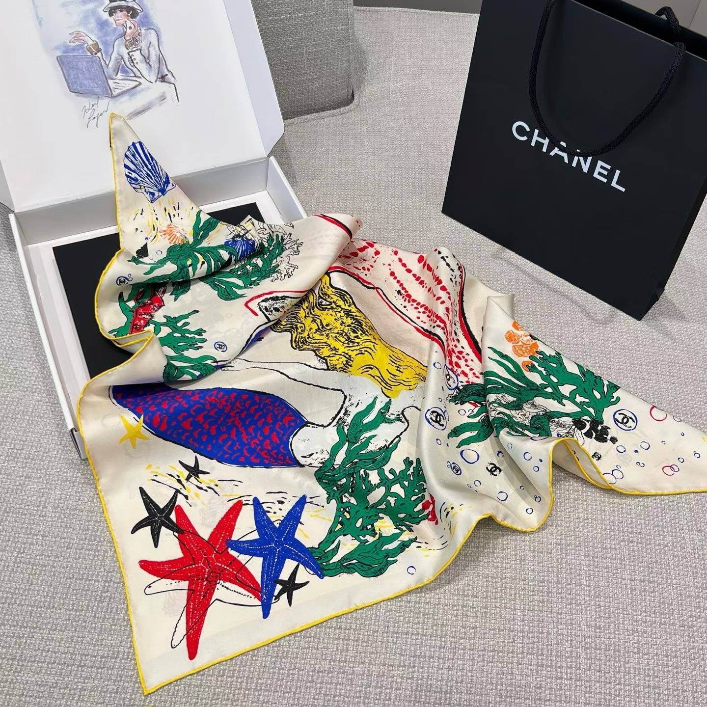 Chanel Square scarf view 8