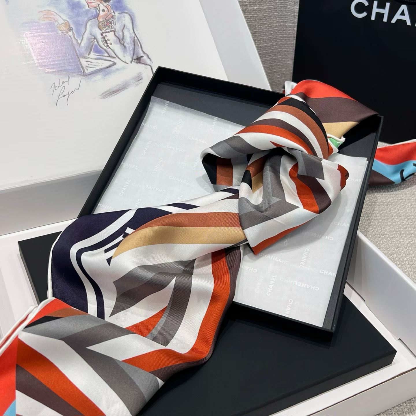 Chanel Square scarf view 7