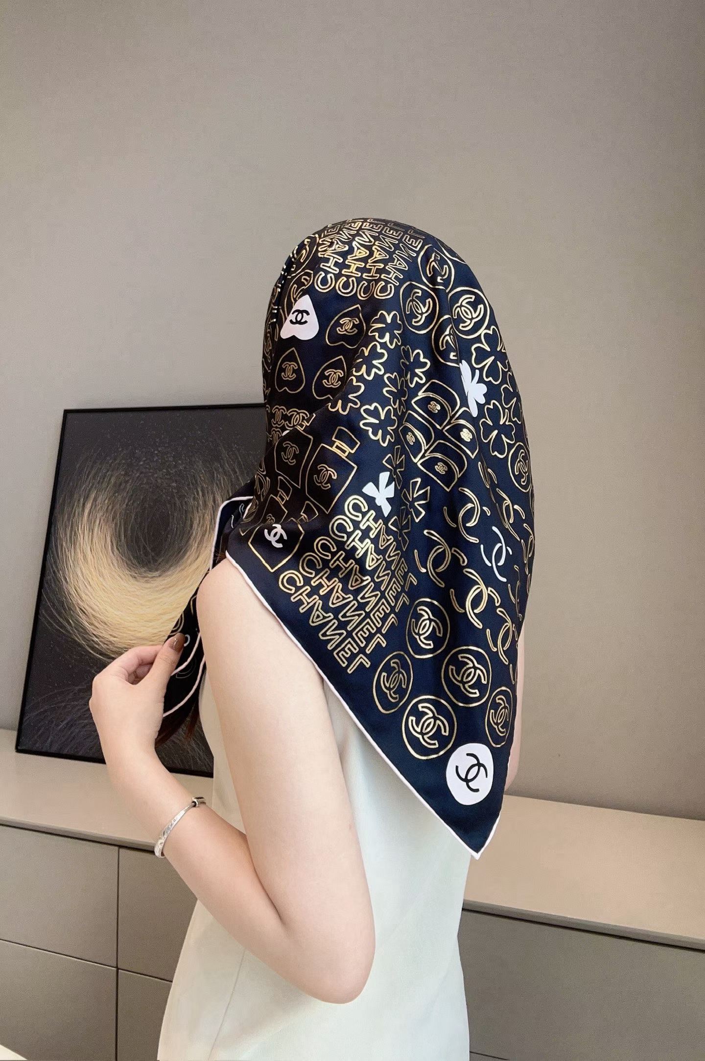 Chanel Square scarf view 10