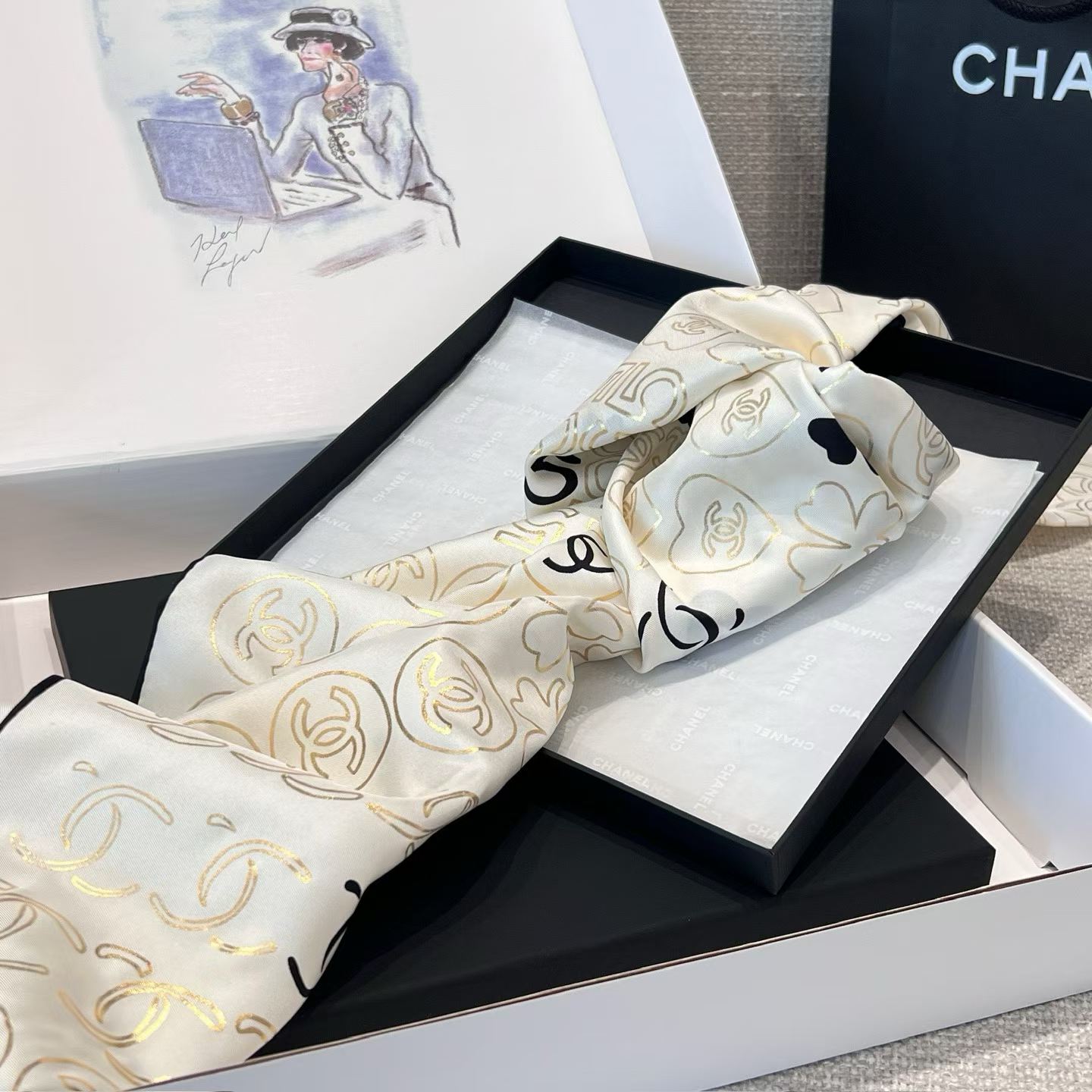 Chanel Square scarf view 4