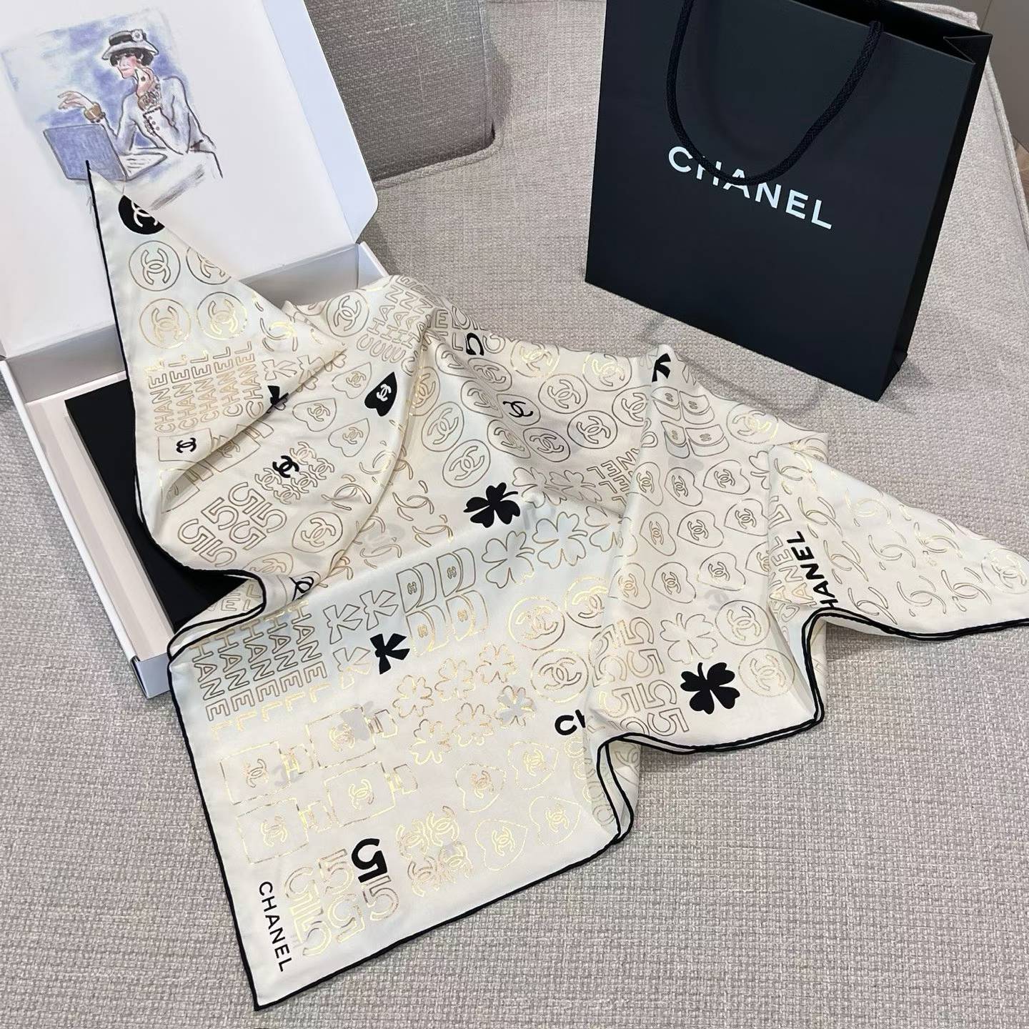 Chanel Square scarf view 8