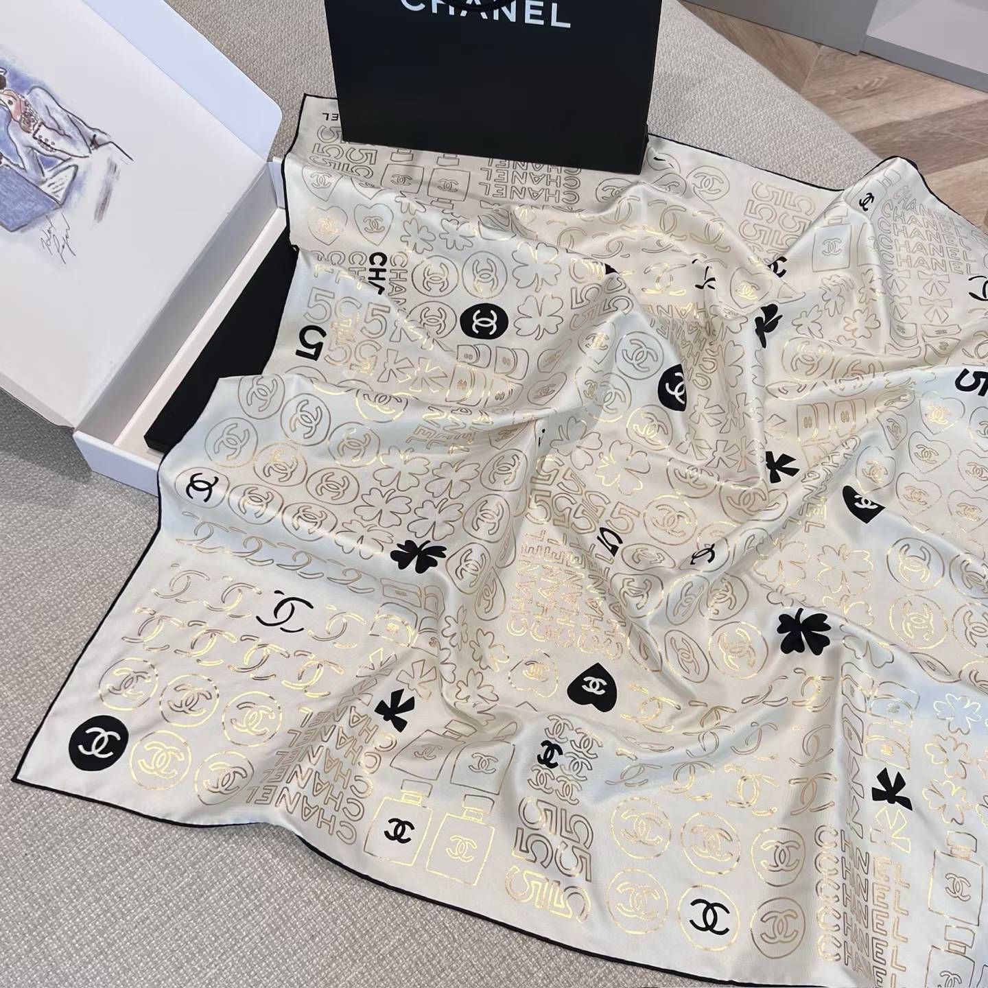 Chanel Square scarf view 9