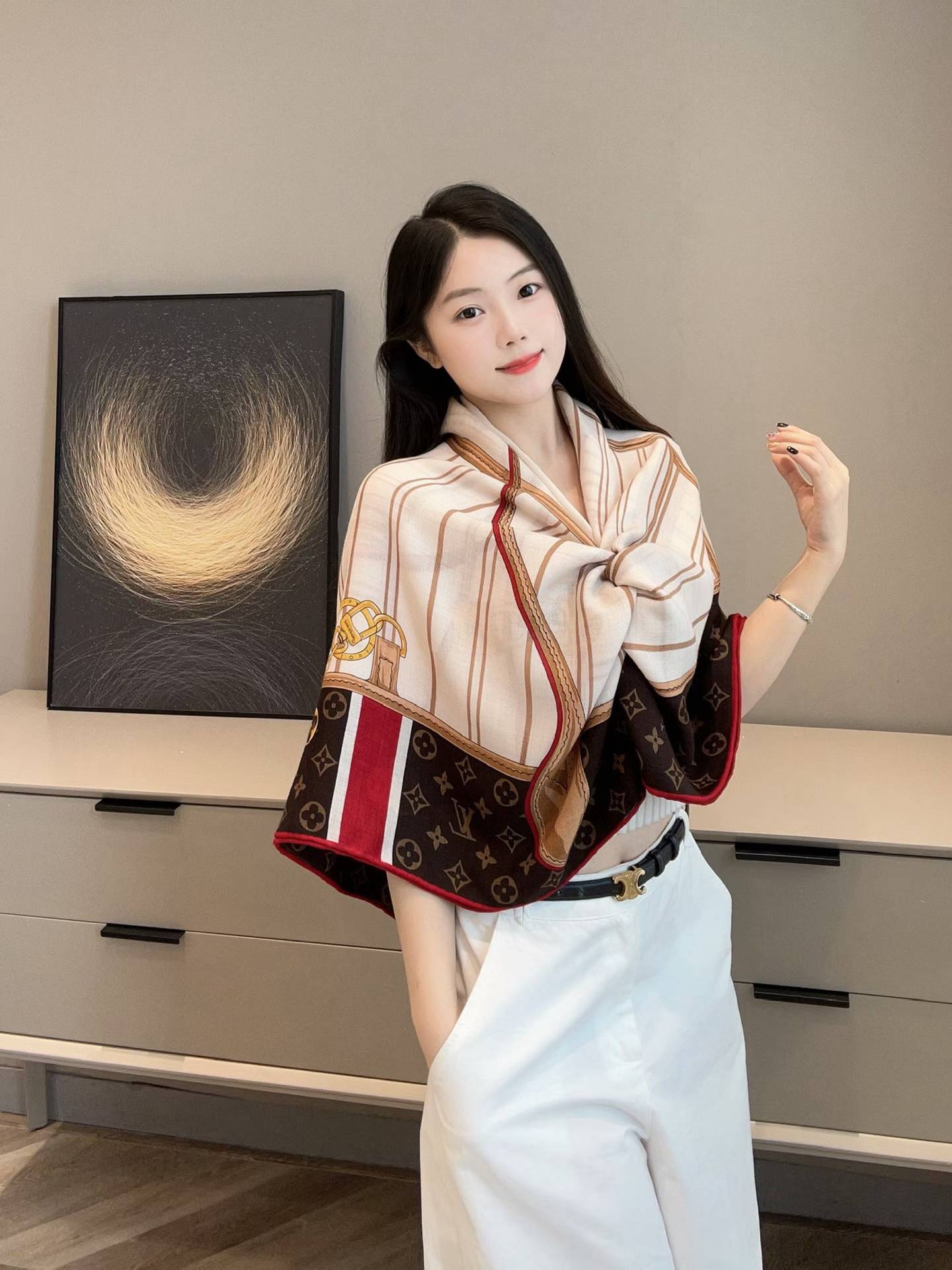 Louis Vuitton Square silk scarf view 13