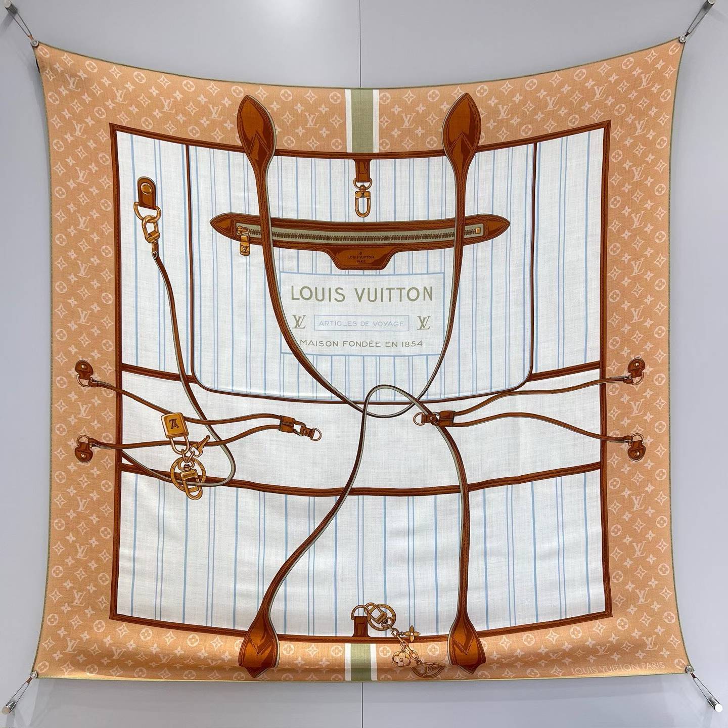 Louis Vuitton Square silk scarf view 14