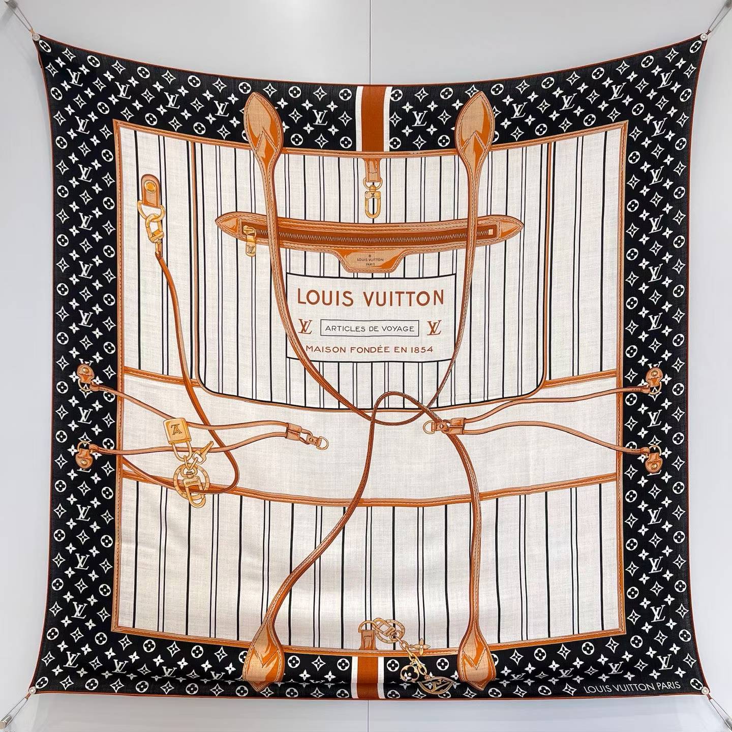 Louis Vuitton Square silk scarf view 2