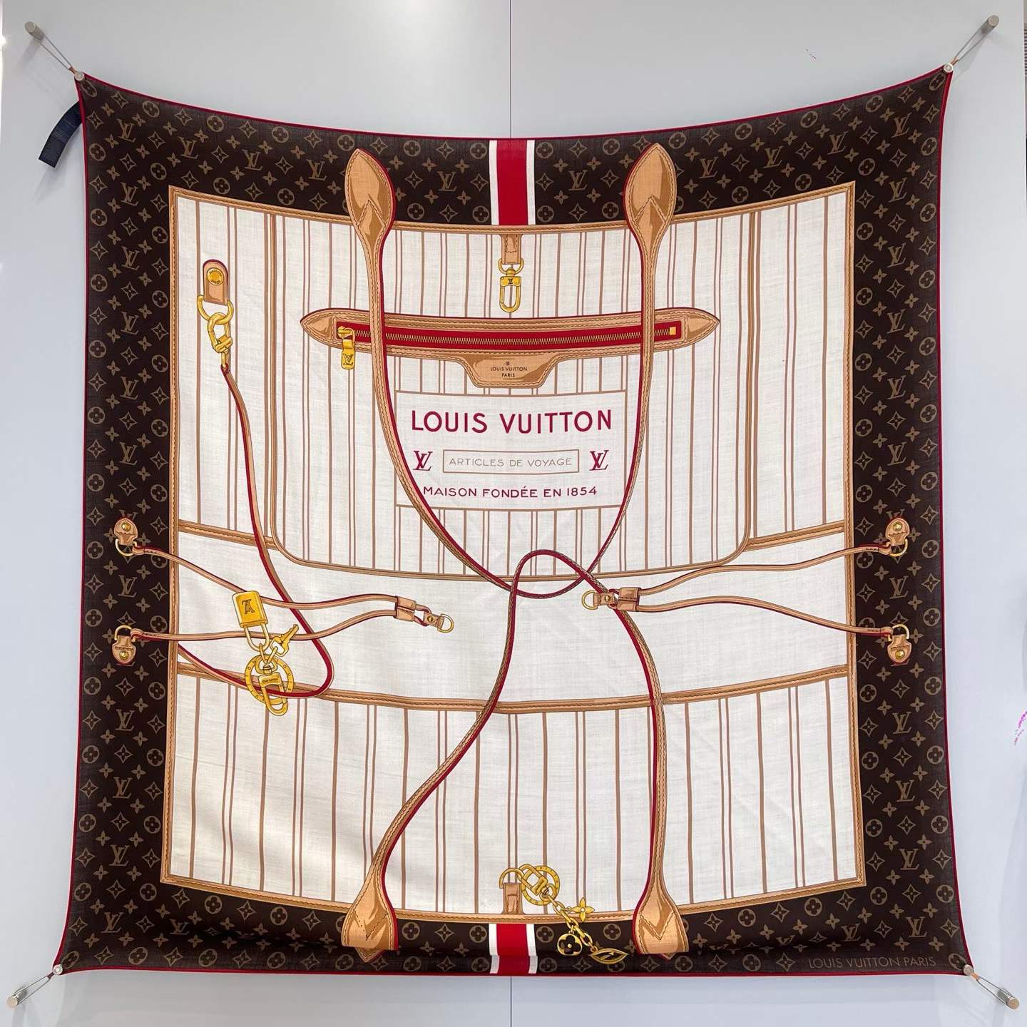 Louis Vuitton Square silk scarf view 9