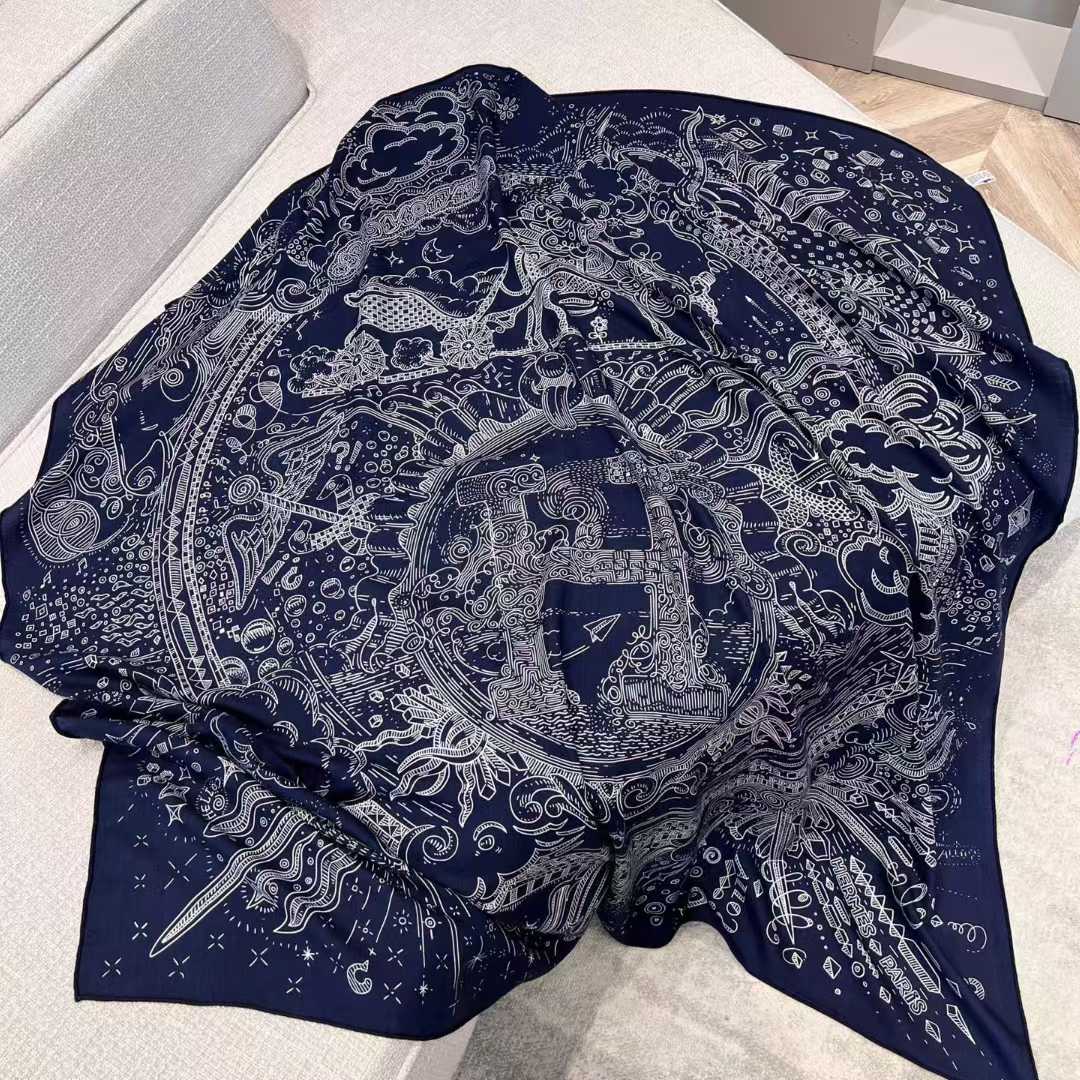 Hermès Square silk scarf view 9