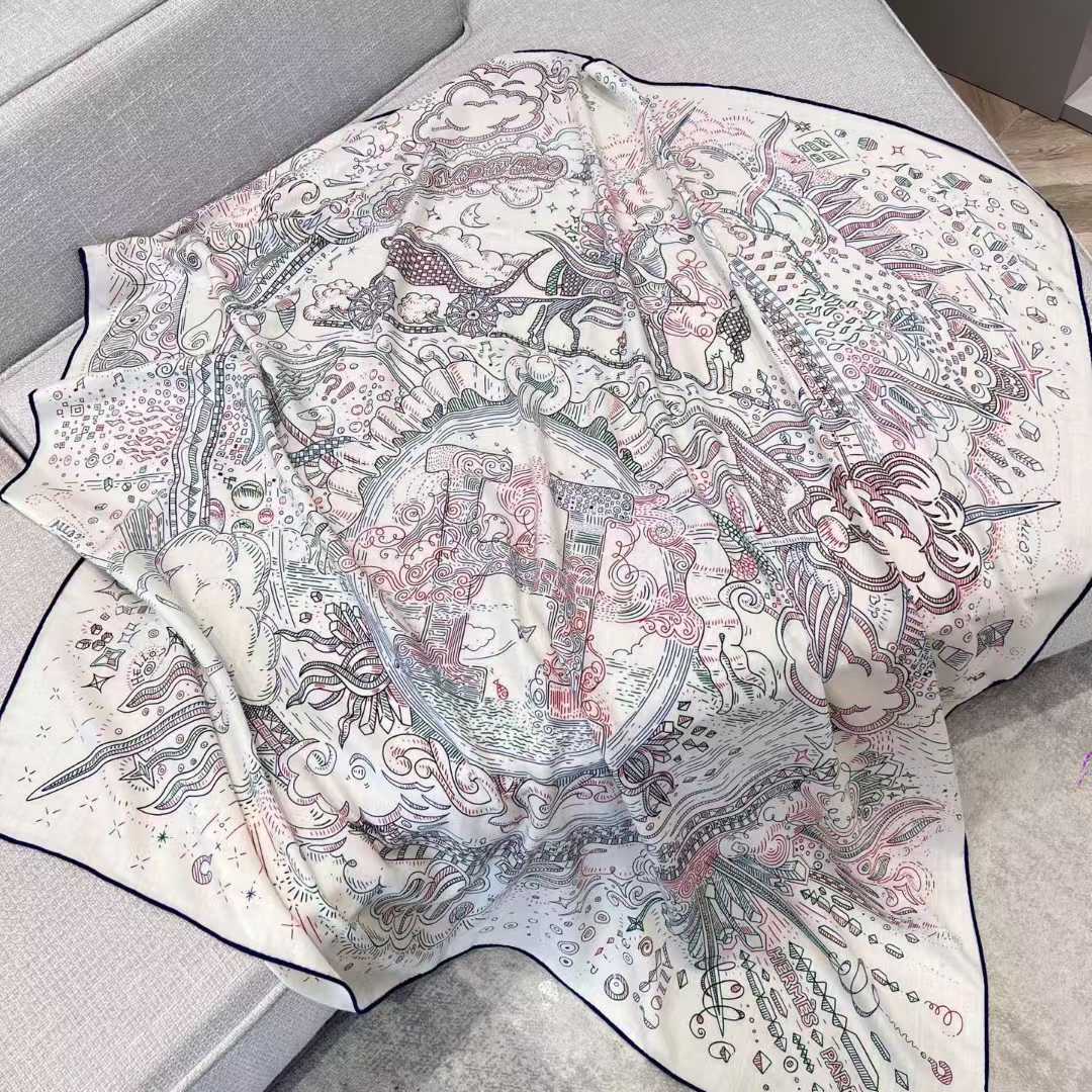 Hermès Square silk scarf view 9