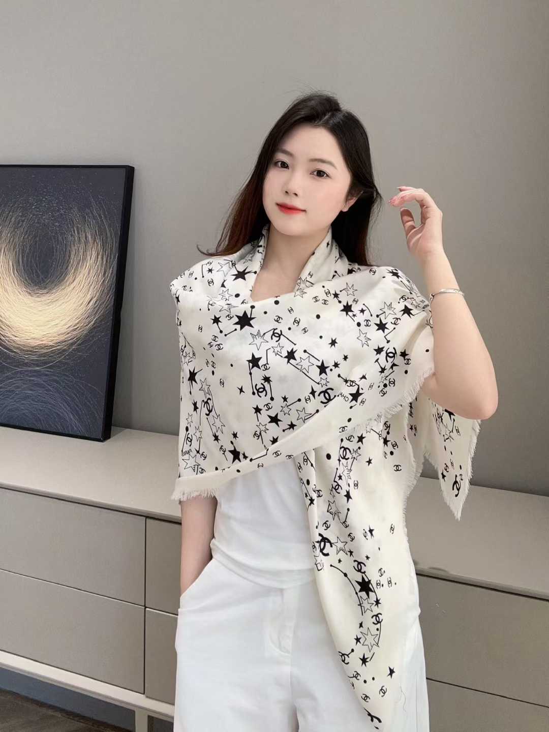 Chanel Square silk scarf view 10