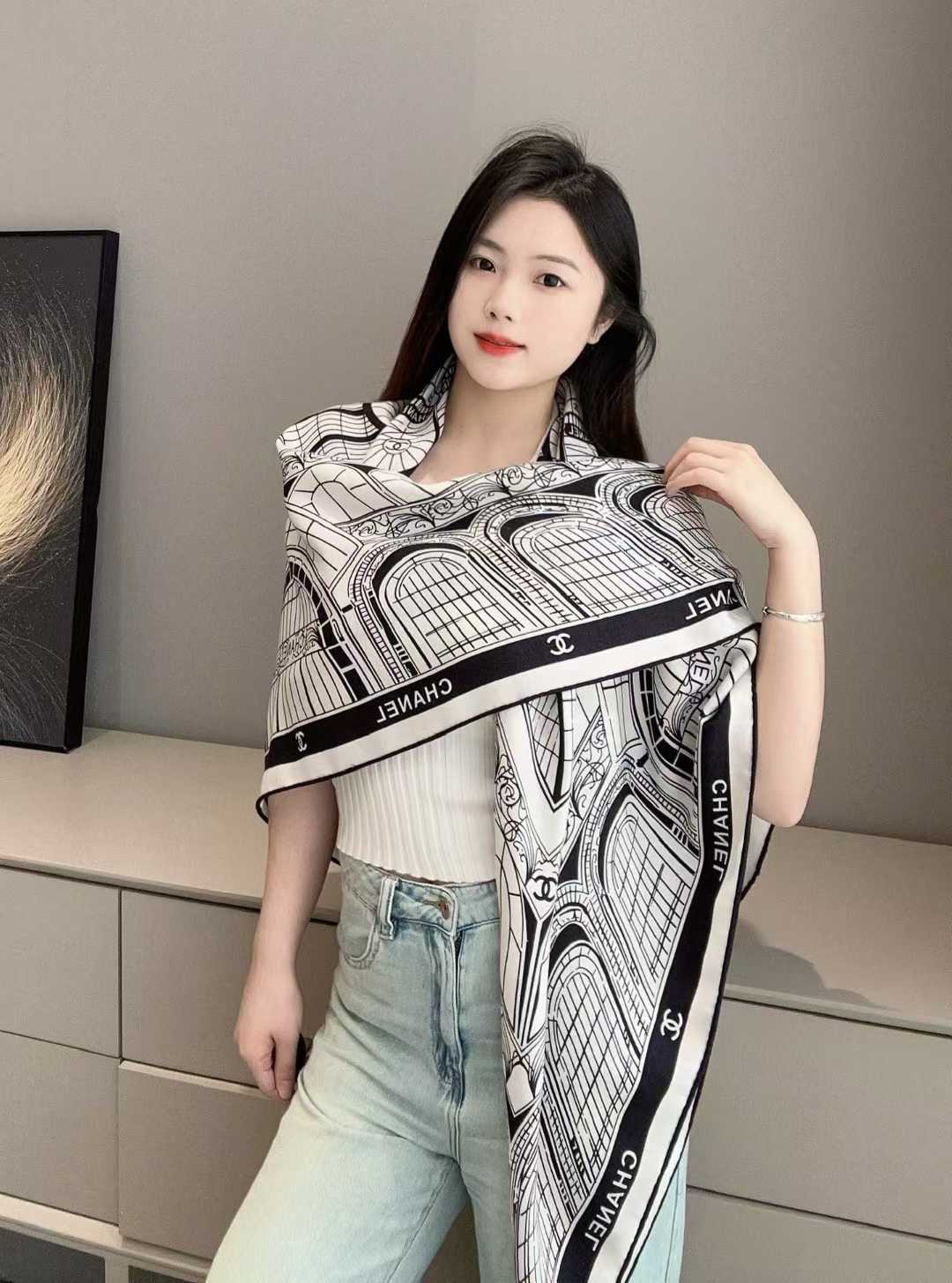 Chanel Square silk scarf view 1