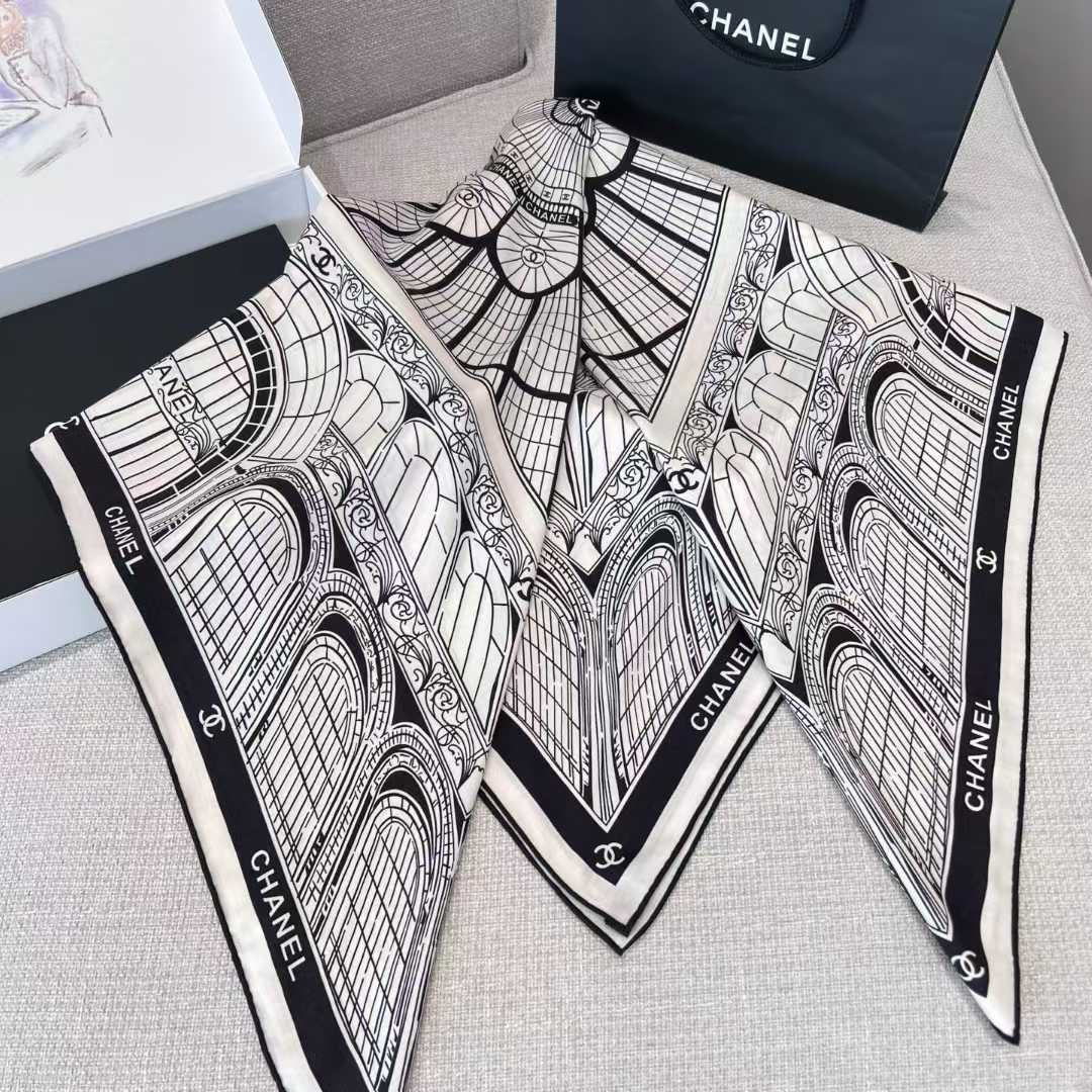 Chanel Square silk scarf view 7