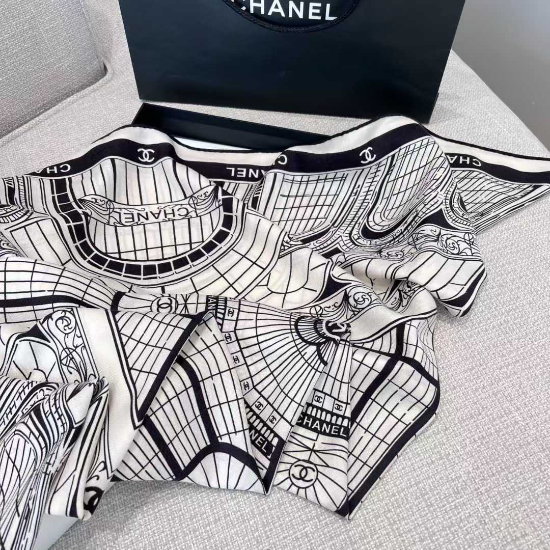 Chanel Square silk scarf view 8