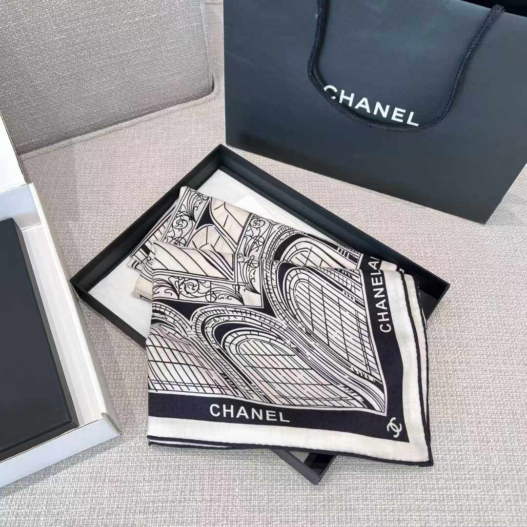 Chanel Square silk scarf view 9