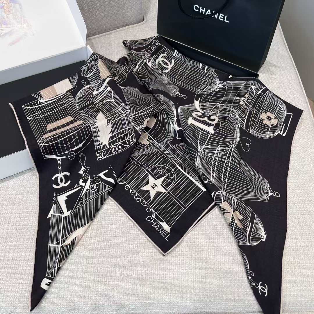 Chanel Square silk scarf view 8