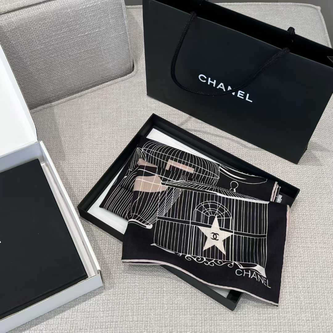 Chanel Square silk scarf view 9