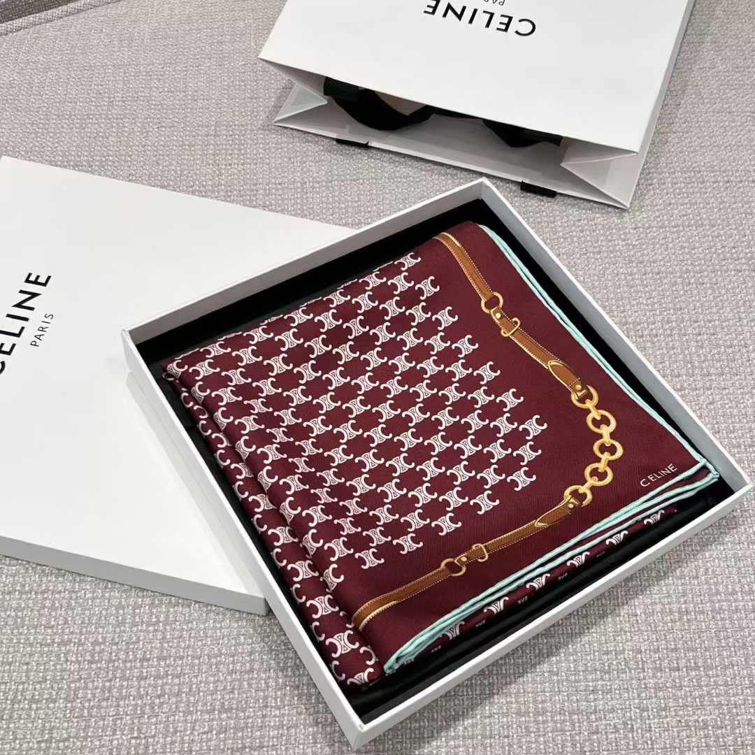 Celine Square silk scarf view 16