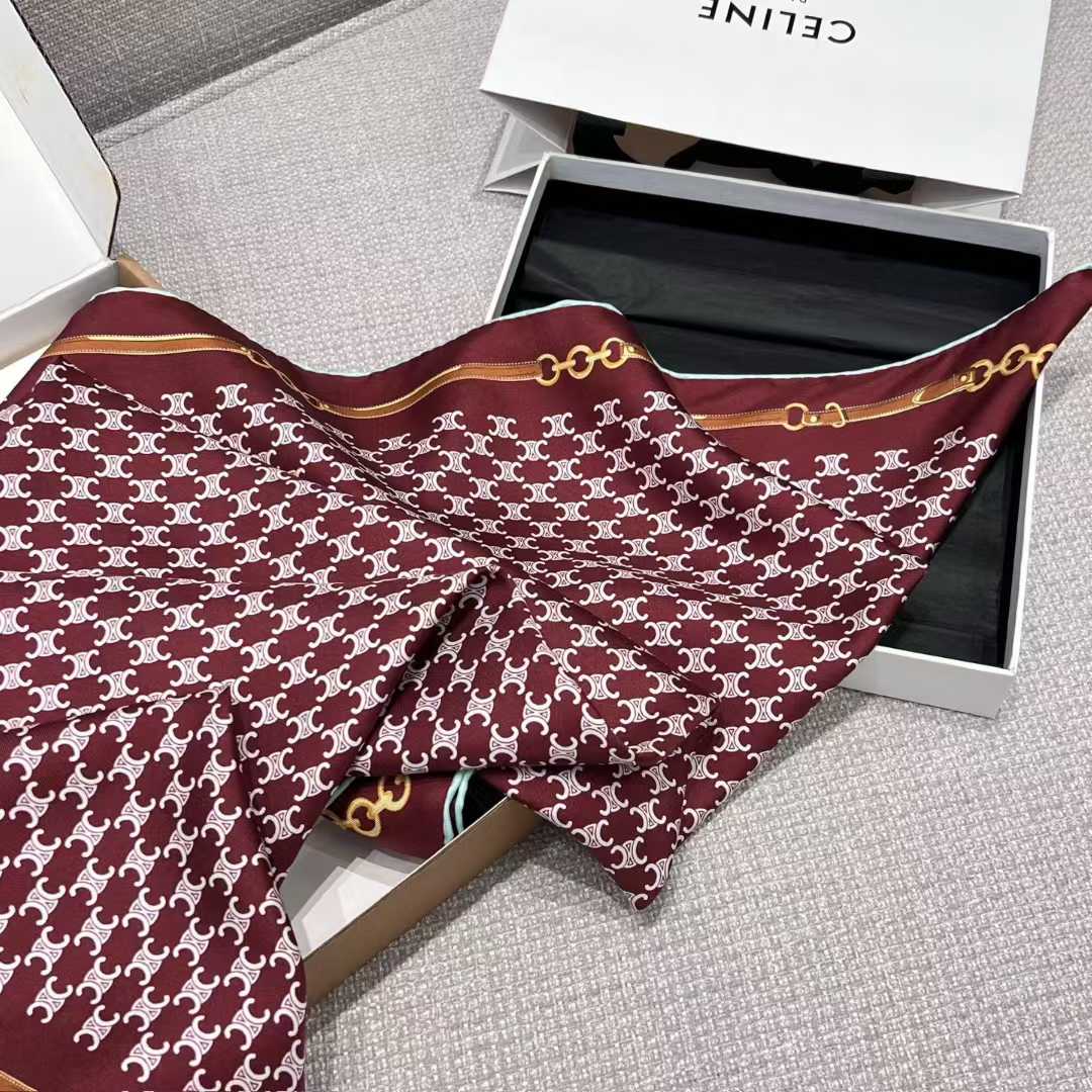 Celine Square silk scarf view 17