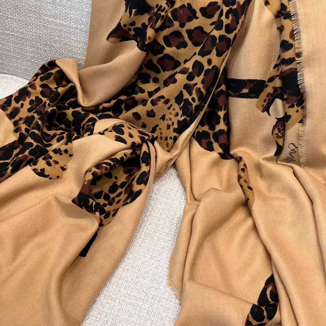 Saint Laurent Camel cheetah shawl view 3