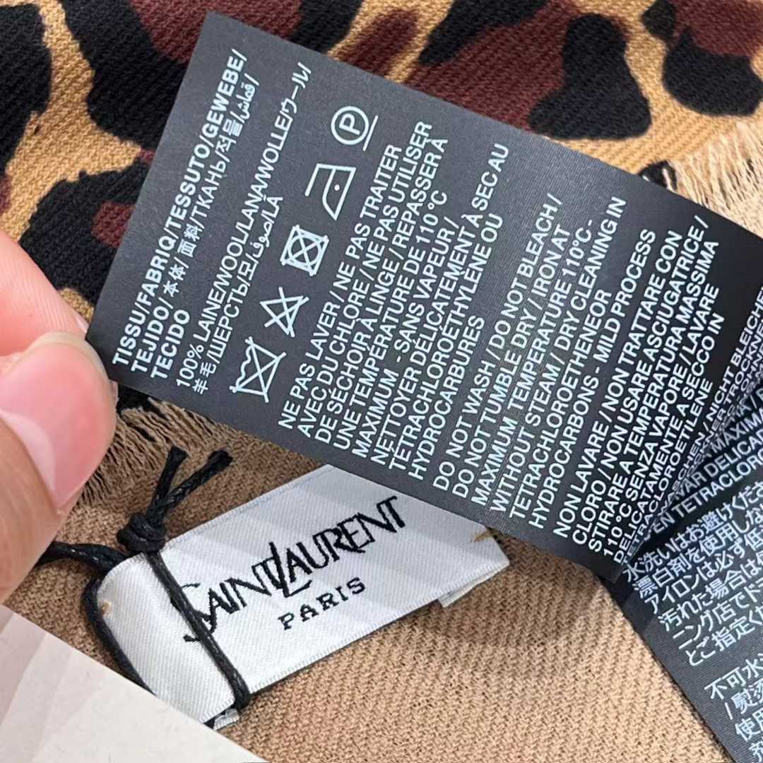 Saint Laurent Camel cheetah shawl view 6