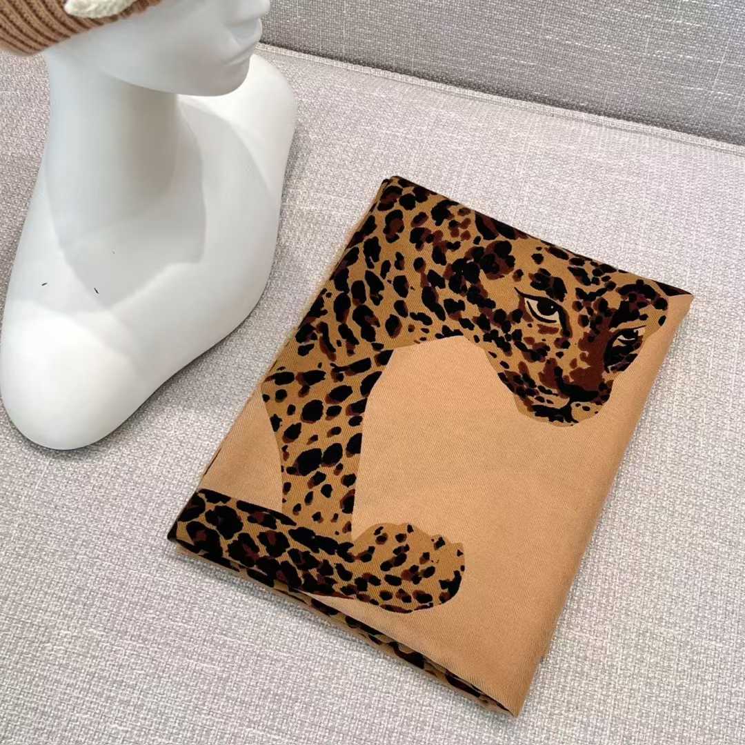 Saint Laurent Camel cheetah shawl view 8