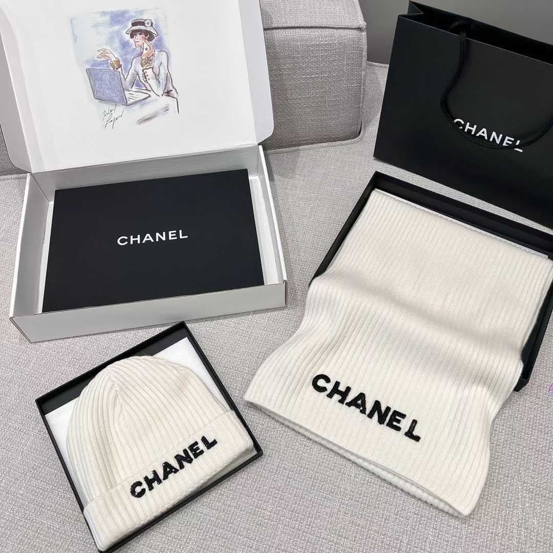 Chanel Scarf + cold hat view 1