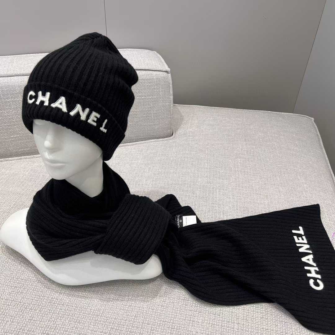 Chanel Scarf + cold hat view 19