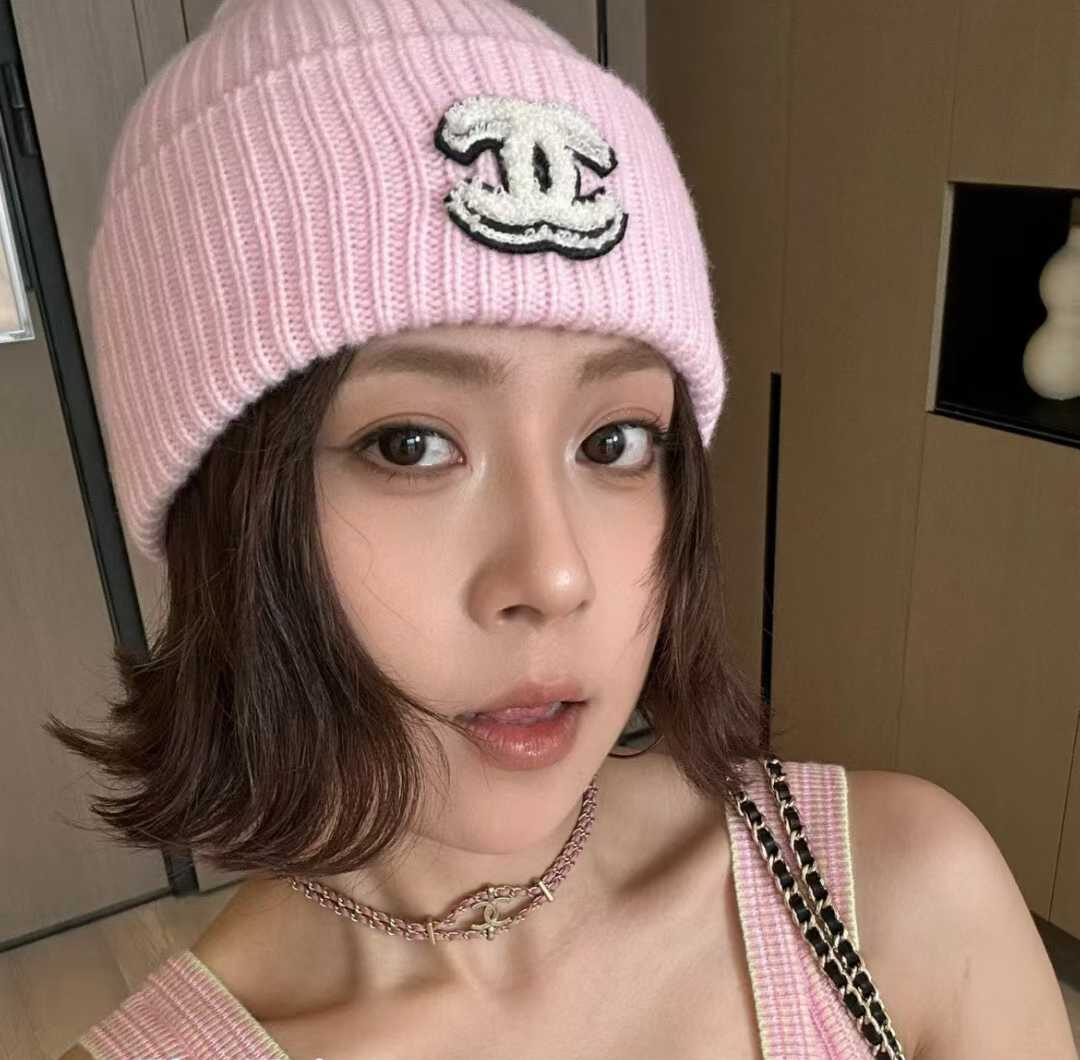 Chanel scarf and cold cap view 1
