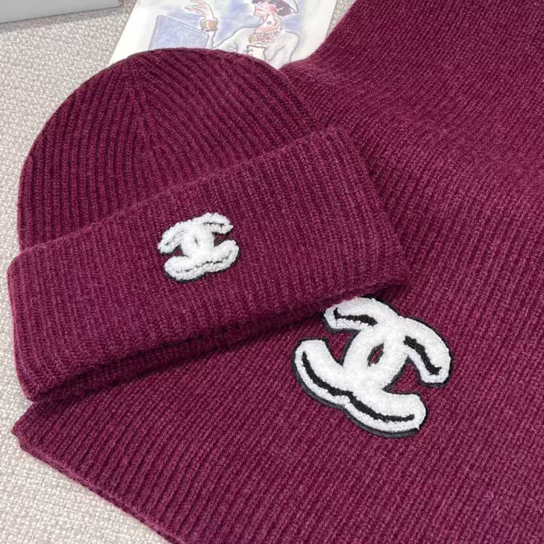 Chanel scarf and cold cap view 13