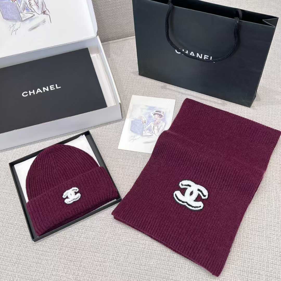 Chanel scarf and cold cap view 17