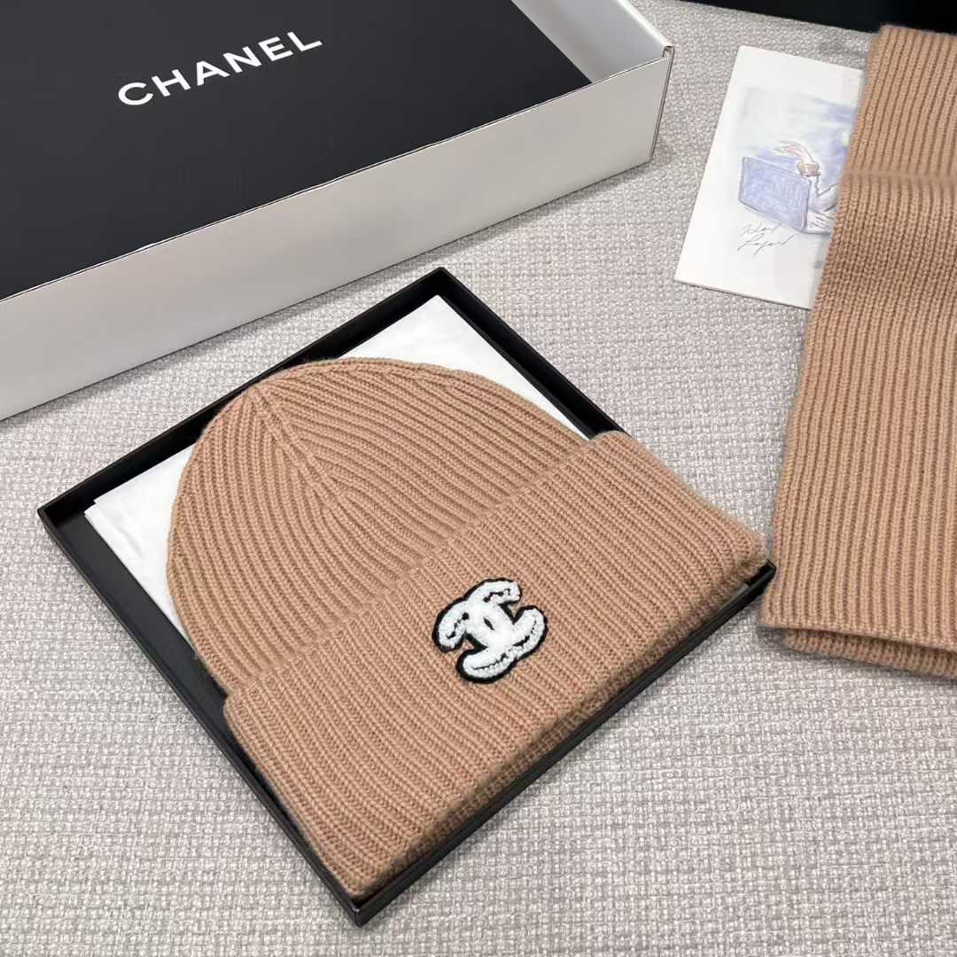 Chanel scarf and cold cap view 19