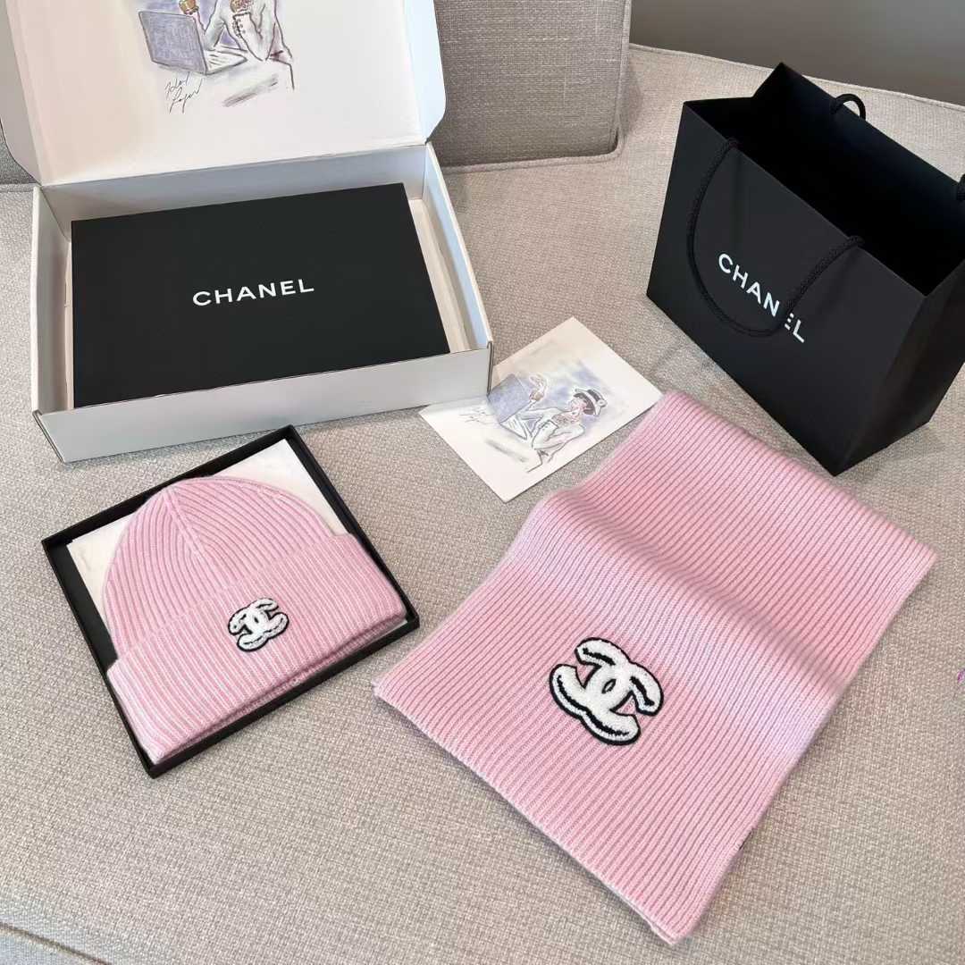 Chanel scarf and cold cap view 2