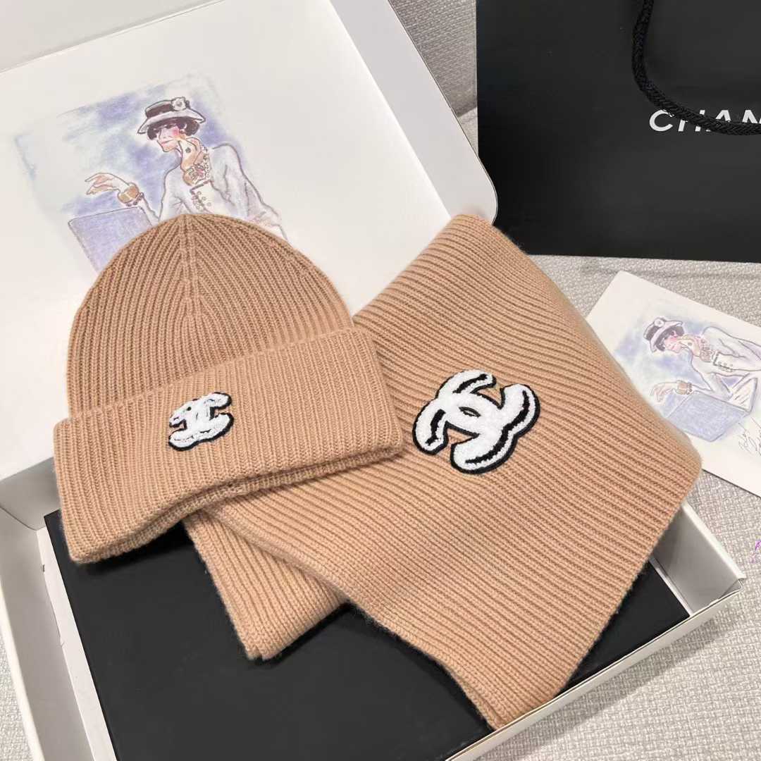 Chanel scarf and cold cap view 21