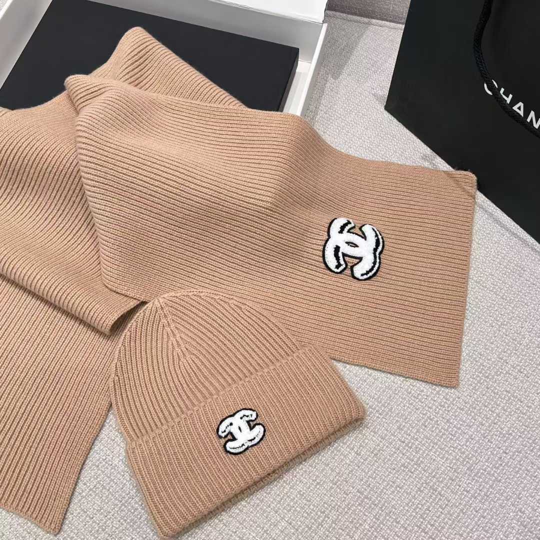 Chanel scarf and cold cap view 23