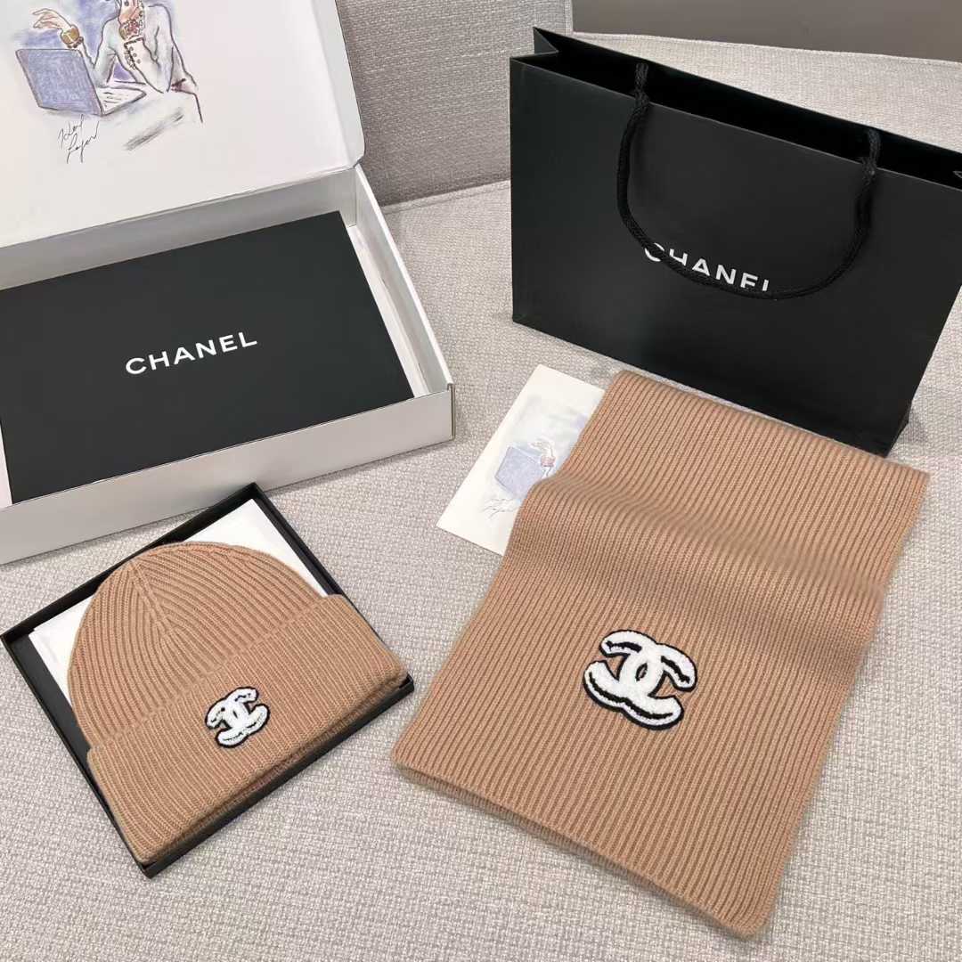 Chanel scarf and cold cap view 26