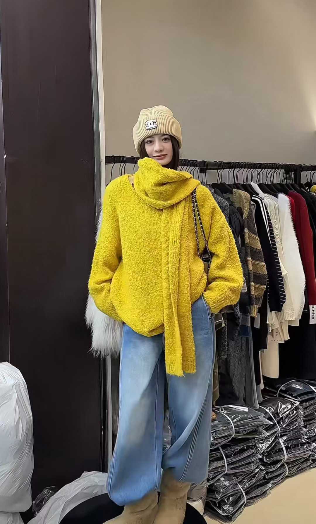 Chanel scarf and cold cap view 27