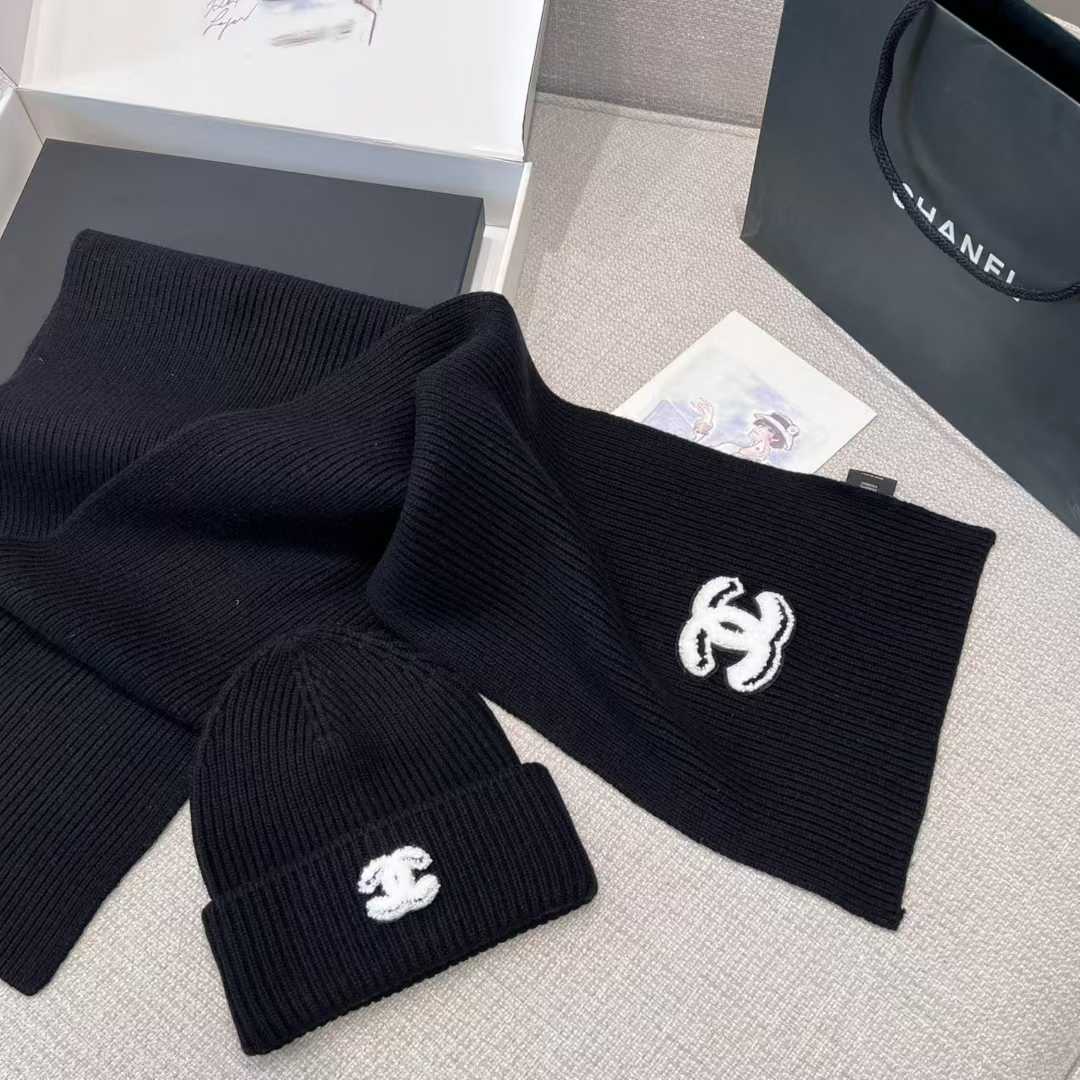 Chanel scarf and cold cap view 33