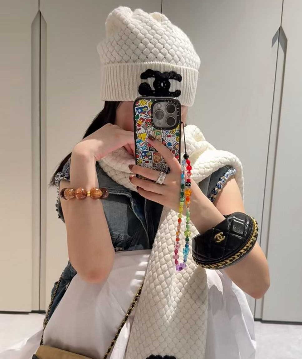 Chanel Scarf + cold hat view 1