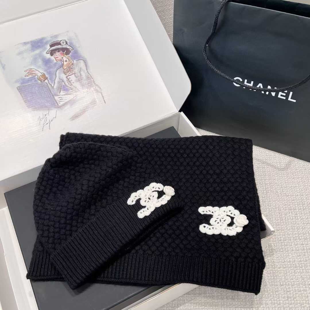 Chanel Scarf + cold hat view 11