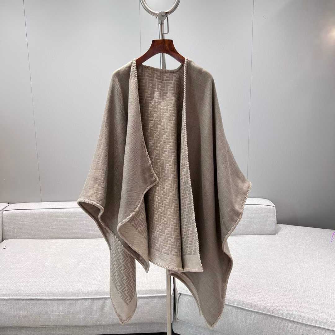 Fendi FF Jacquard cloak view 3