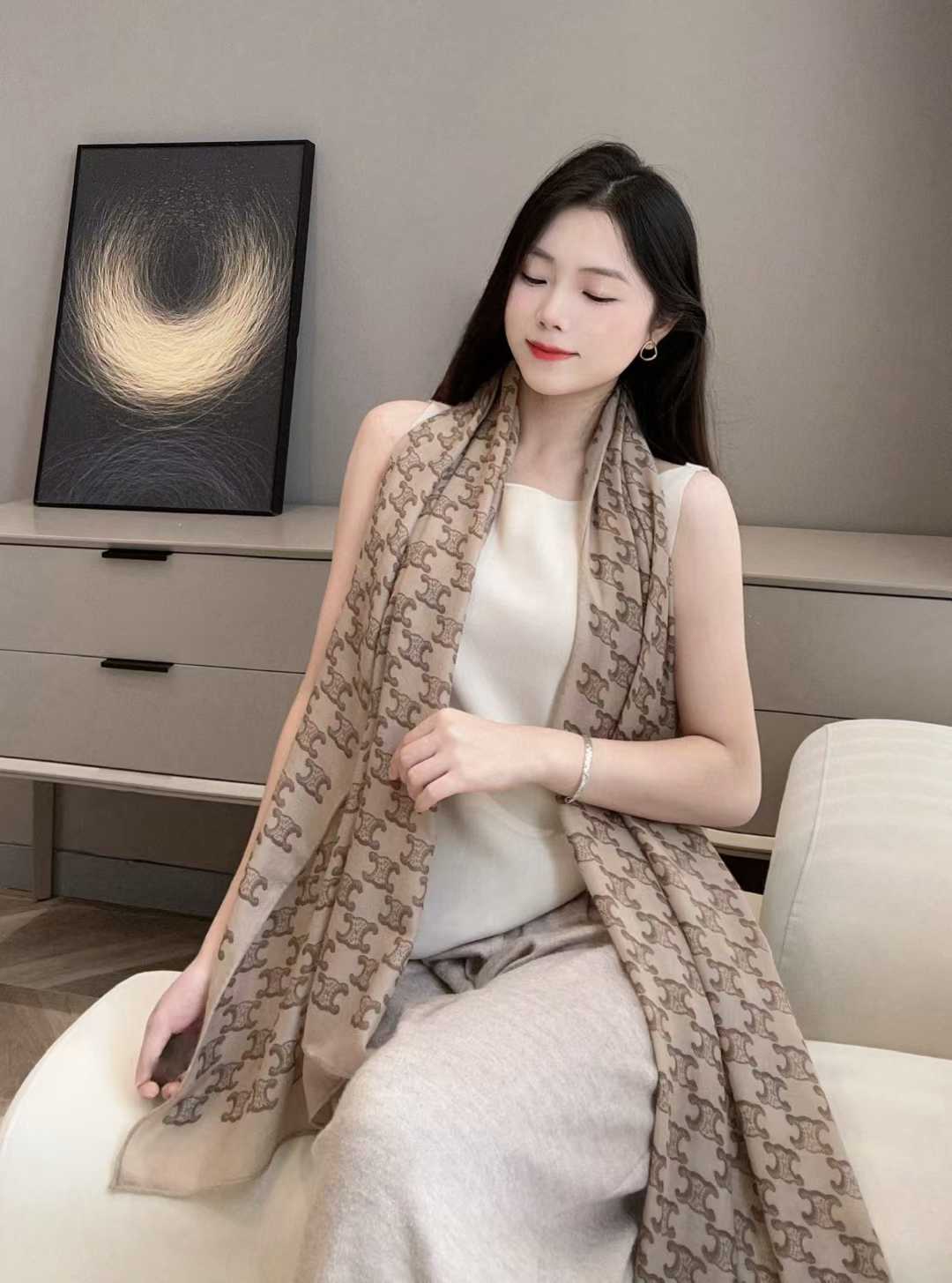 Celine Arc de Triomphe scarf view 18