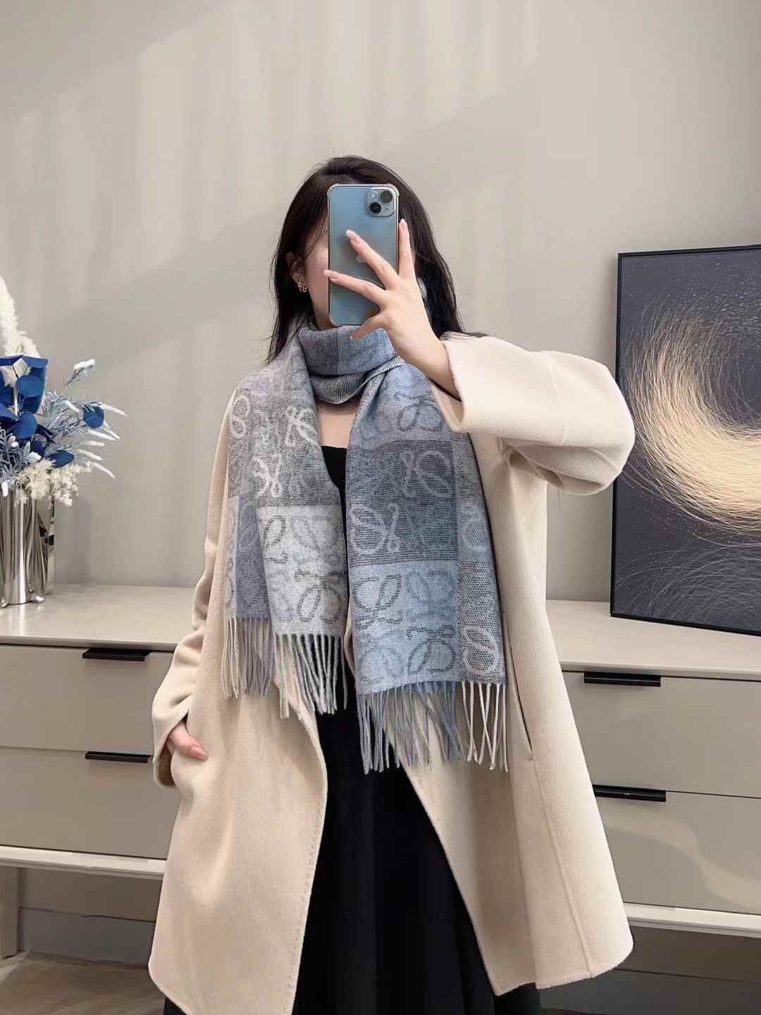 Loewe Double-sided chess-style scarf view 9