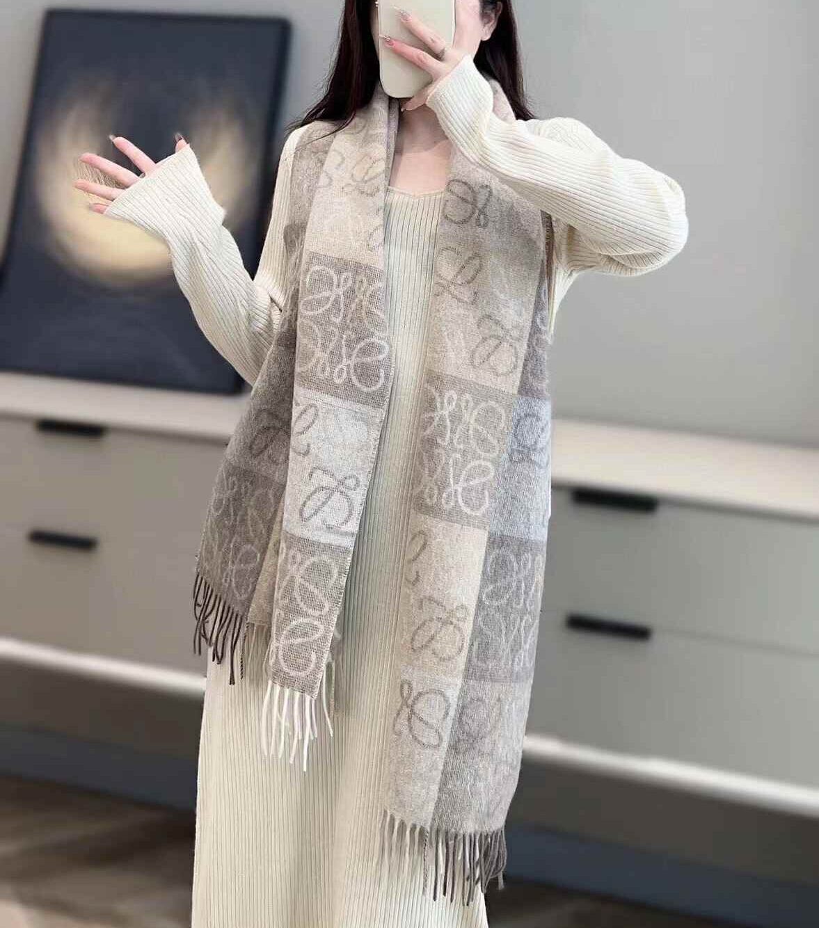 Loewe Double-sided chess-style scarf view 1