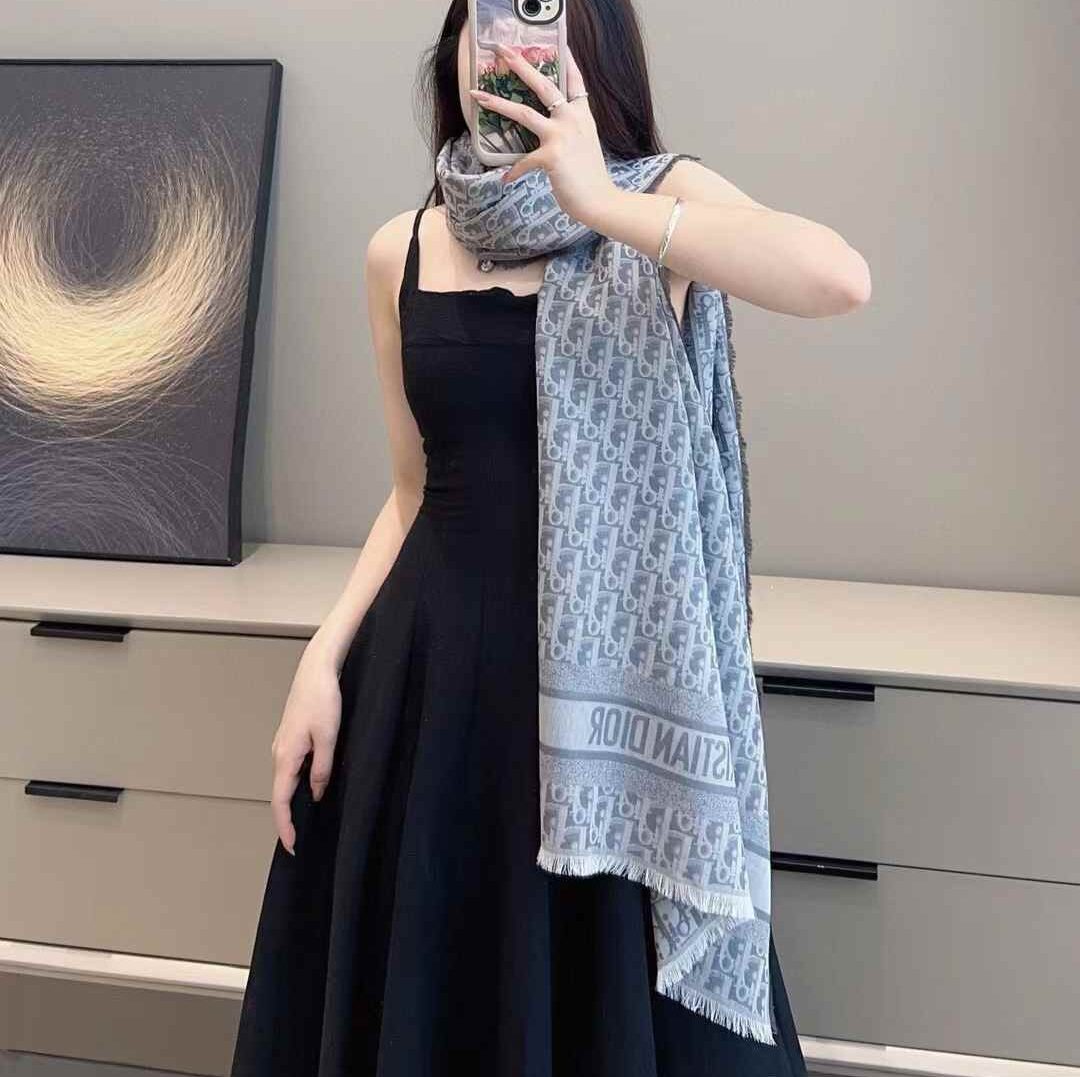Dior Denim series letter scarf view 1