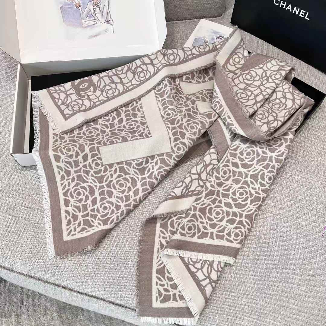 Chanel camellia scarf view 7